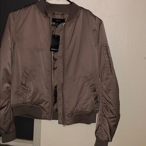 Taupe bomber jacket